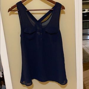 Chiffon Tank with criss cross back detail